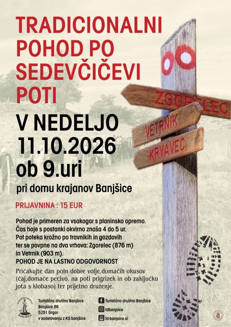 Naslovna fotografija dogodka POHOD PO SEDEVČIČEVI POTI